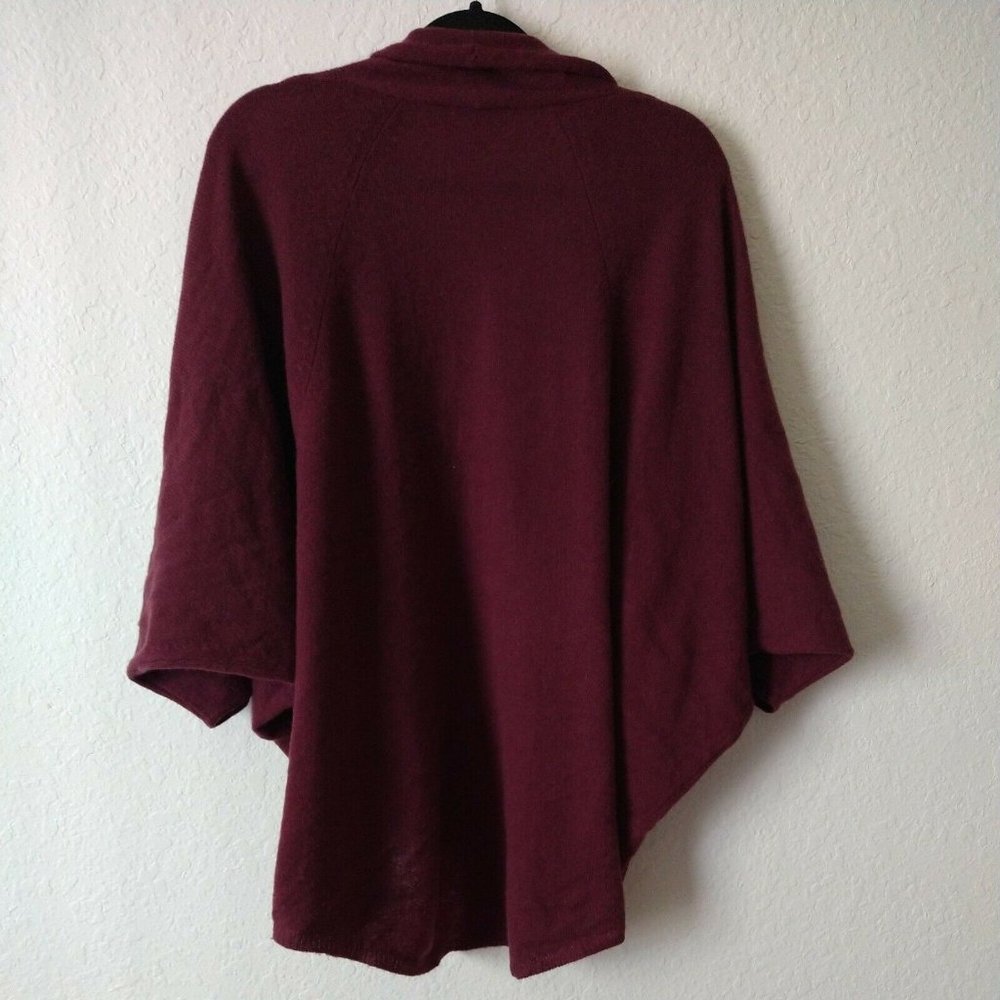 Calypso St Barth Maroon 100% Cashmere Open Front Bat Wing Dolman Sweater Size XS_2
